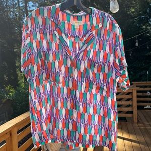 Maeve for Anthropologie fish print top.